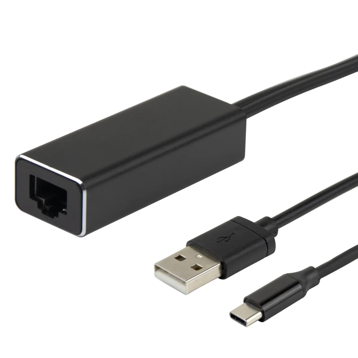 DELTACO USBC-CAST-ETH - Ethernet-adapteri, Musta
