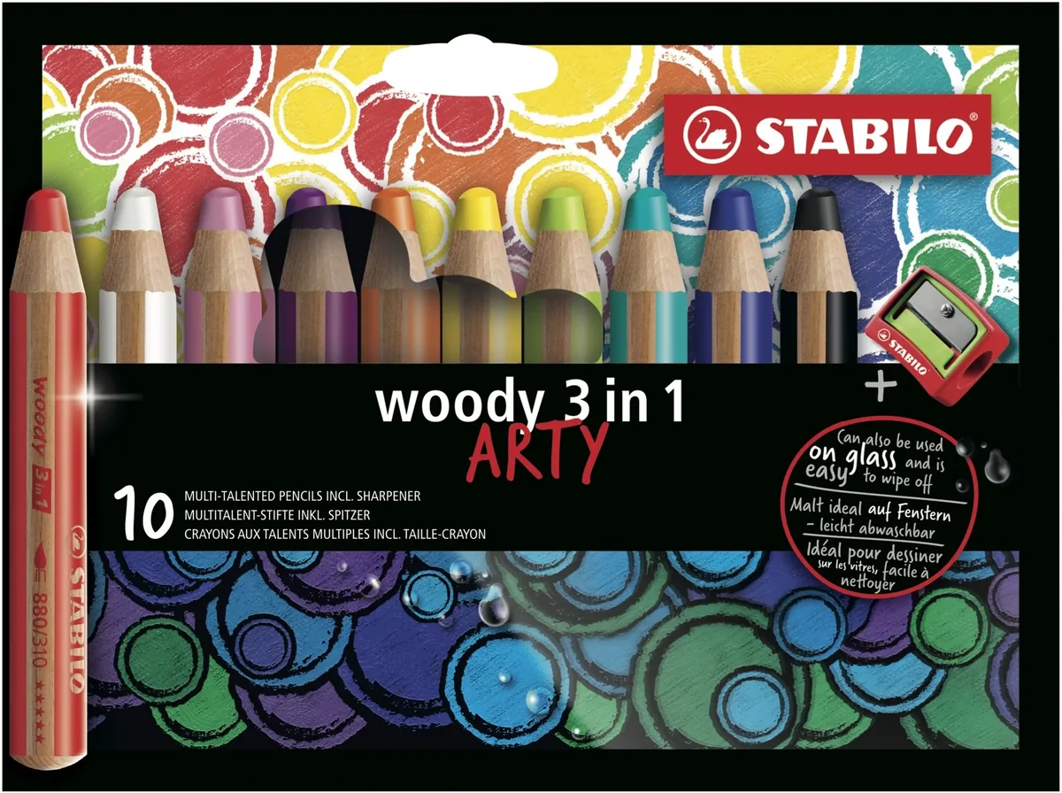 STABILO woody 3 in 1, Monivärinen, 10 kpl