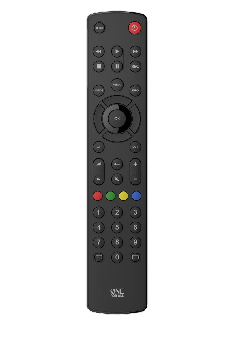 One For All URC 1210 Contour -yleiskaukosäädin televisiolle, musta
