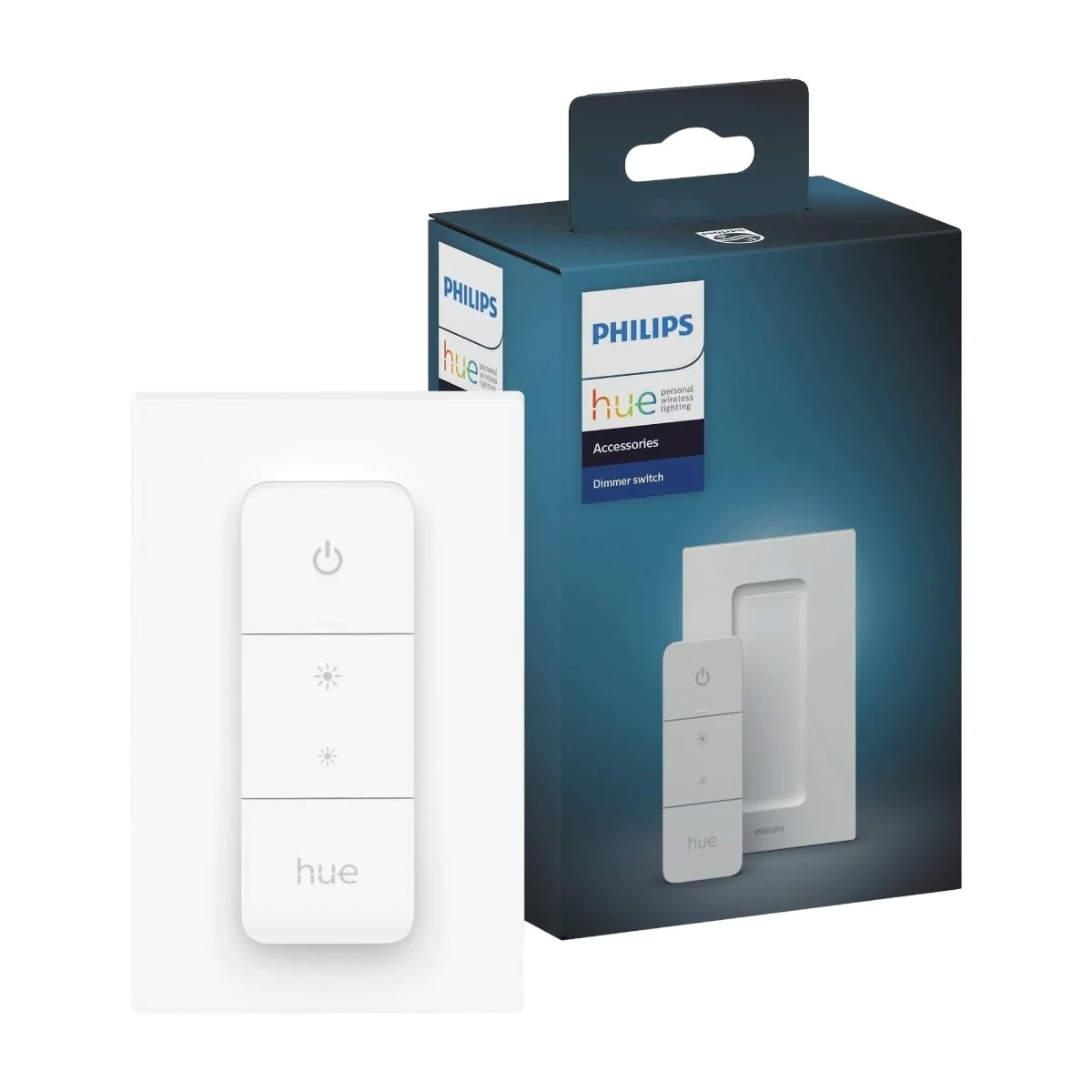 Philips Hue DimmerSwitch V2 - Langaton, paristokäyttöinen kytkin, Zigbee & Bluetooth, ohjaus sovelluksessa, himmennys ja valaistusasetusten vaihto