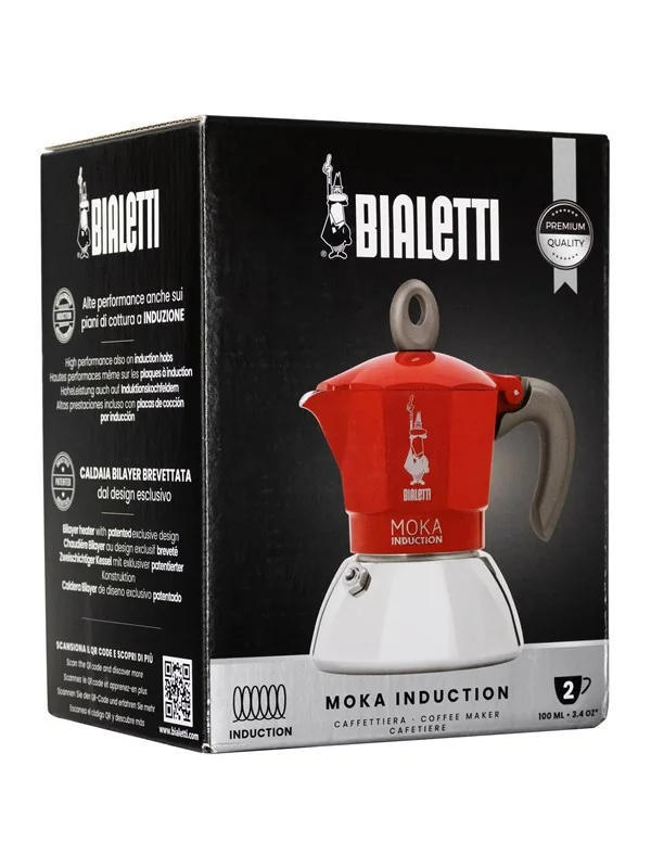 BIALETTI MOKA INDUKTIO RØD 2 KOP EDITION 2.0 BIALETTI MOKA INDUKTIO RØD 2 KOP EDITION 2.0