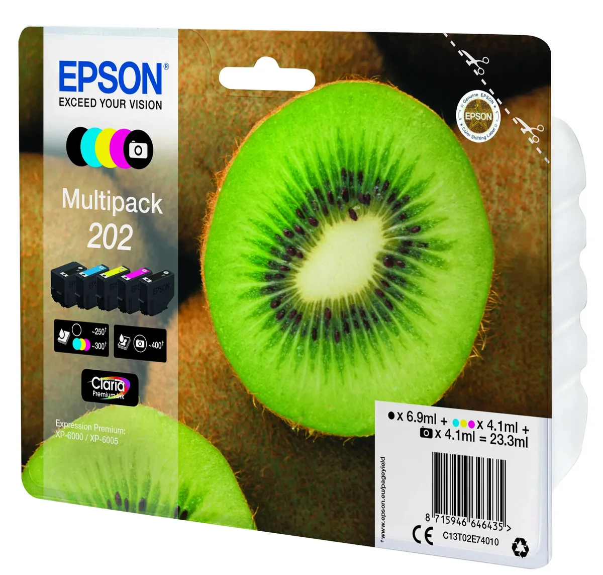 Epson Muste Monipakkaus (bk/c/m/y/pbk) 202 - Xp-6005