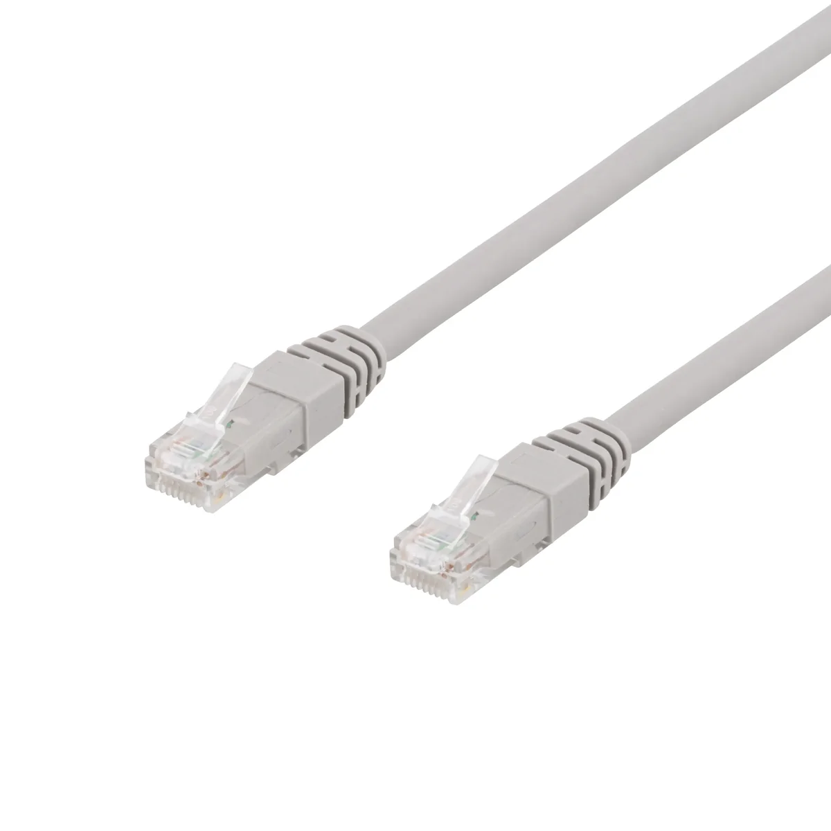 DELTACO TP-65AU - Liitäntäkaapeli - RJ-45 (uros) RJ-45 (uros) - 5 m - UTP - CAT 6a - halogeeniton - harmaa