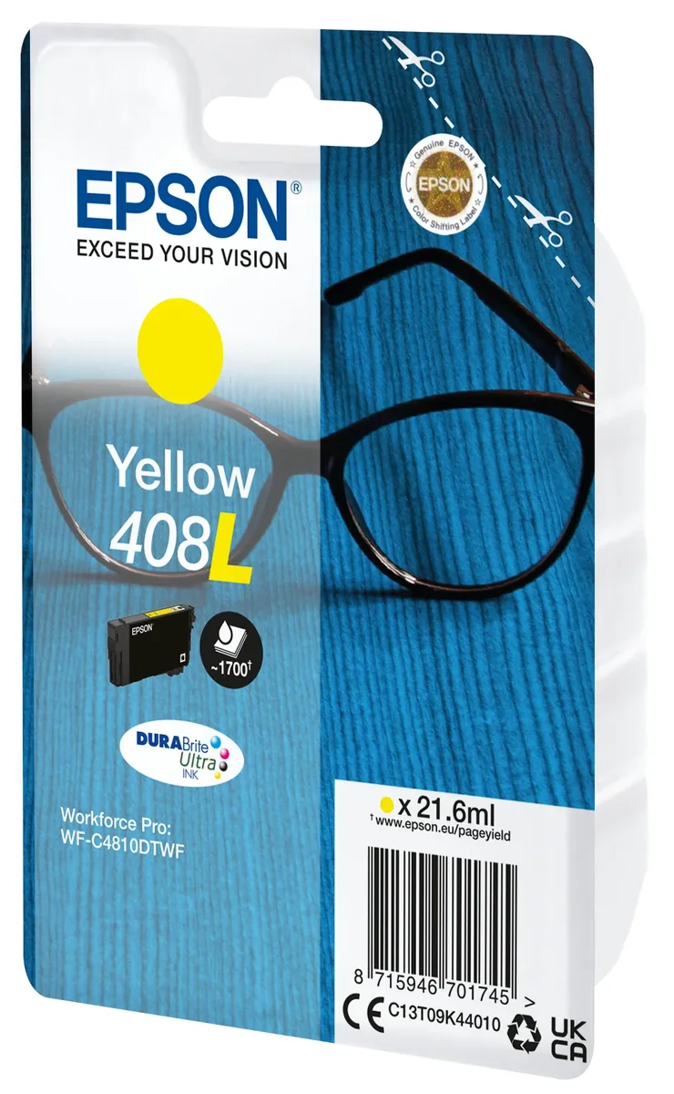 Epson 408L XL-mustekasetti, 21.6 ml, keltainen
