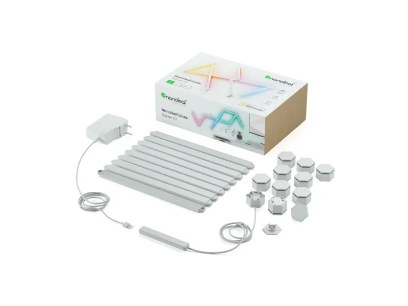 Nanoleaf Lines Starter Kit - Langaton valaistussarja - LED x 9 - 2 W - luokka G - RGBW-valo - 1200-6500 K