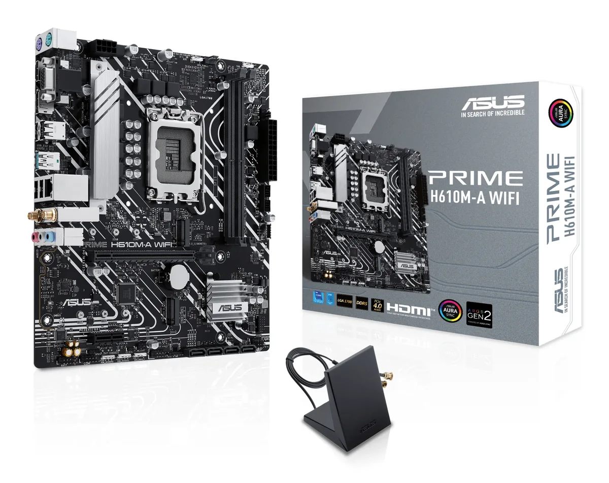 ASUS PRIME H610M-A WIFI Emolevy - Intel H610 - Intel LGA1700 - DDR5 RAM - Micro-ATX