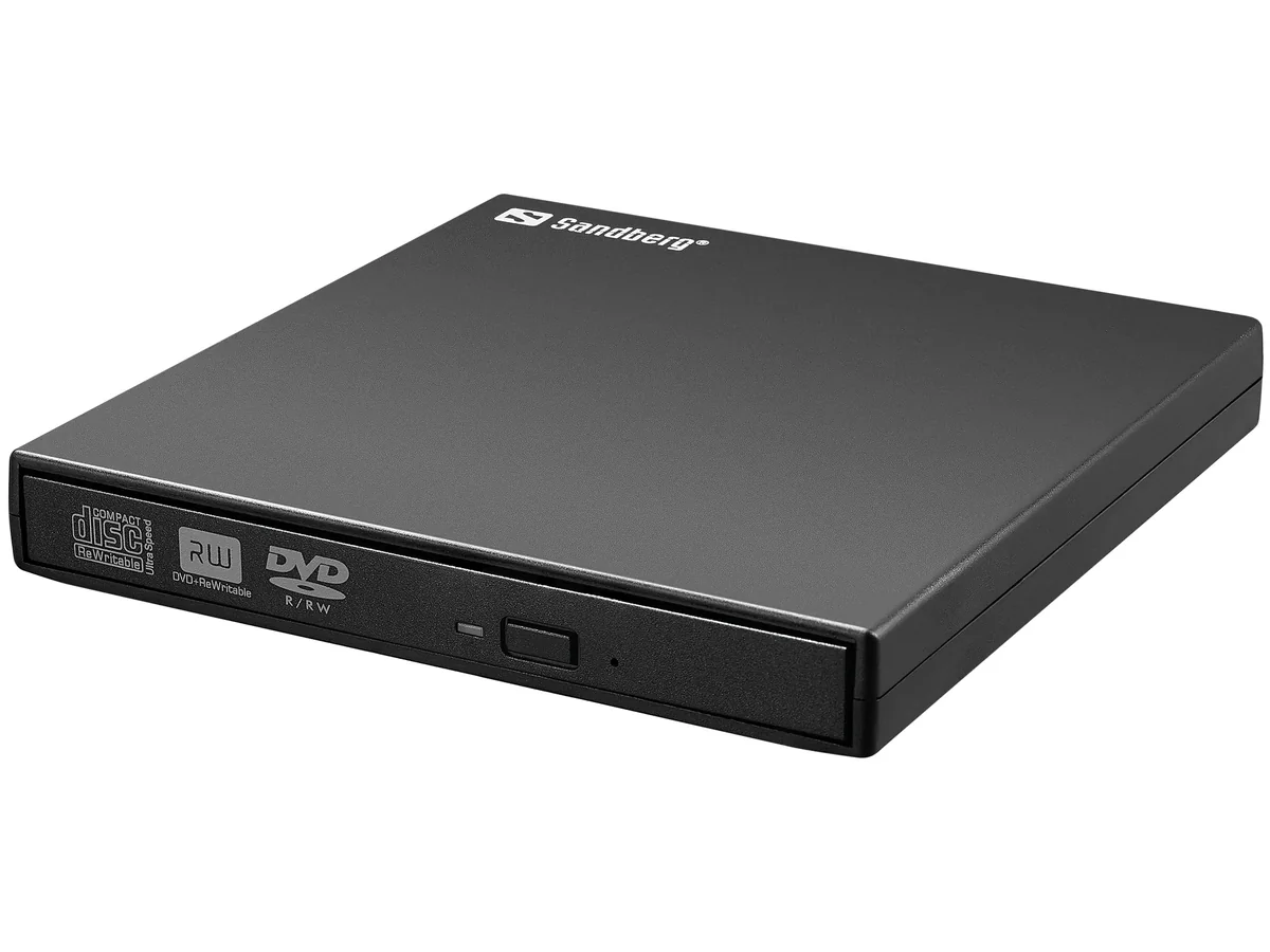 Sandberg USB Mini DVD Burner, Musta, Työpöytä/Laptop, DVD Super Multi, USB 2.0, CD-R, CD-ROM, CD-RW, DVD-R, DVD-ROM, DVD-RW, 24x