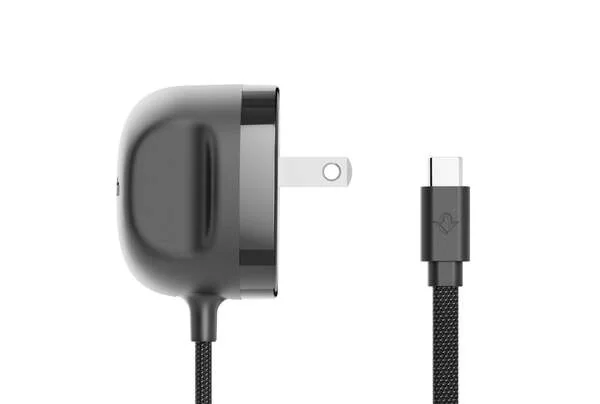 Twelve South PowerCord - 30 Wattin USB-C-seinälaturi 3 metrin kaapelilla, Slate/Musta