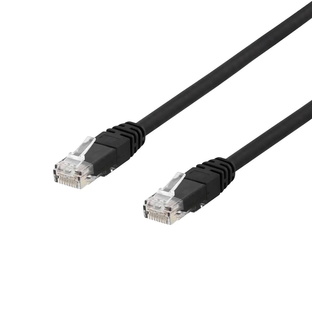 Deltaco Cat6a U/UTP RJ45 10m -verkkokaapeli, musta
