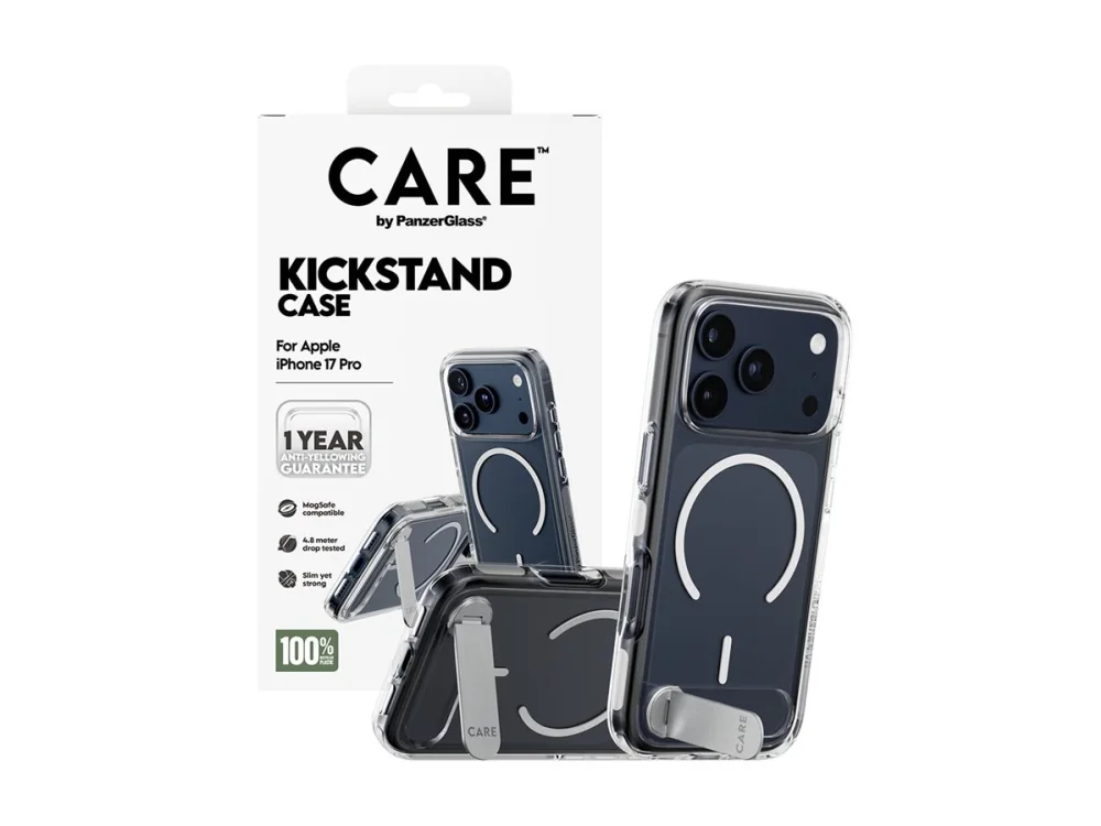 CARE by PanzerGlass Feature Case Transparent w. Kickstand & MagSafe iPhone 17 Pro