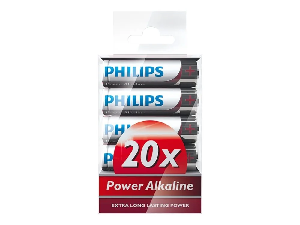 PHILIPS akkujen emäksinen AA 20-pak - 1437295 - 1437295