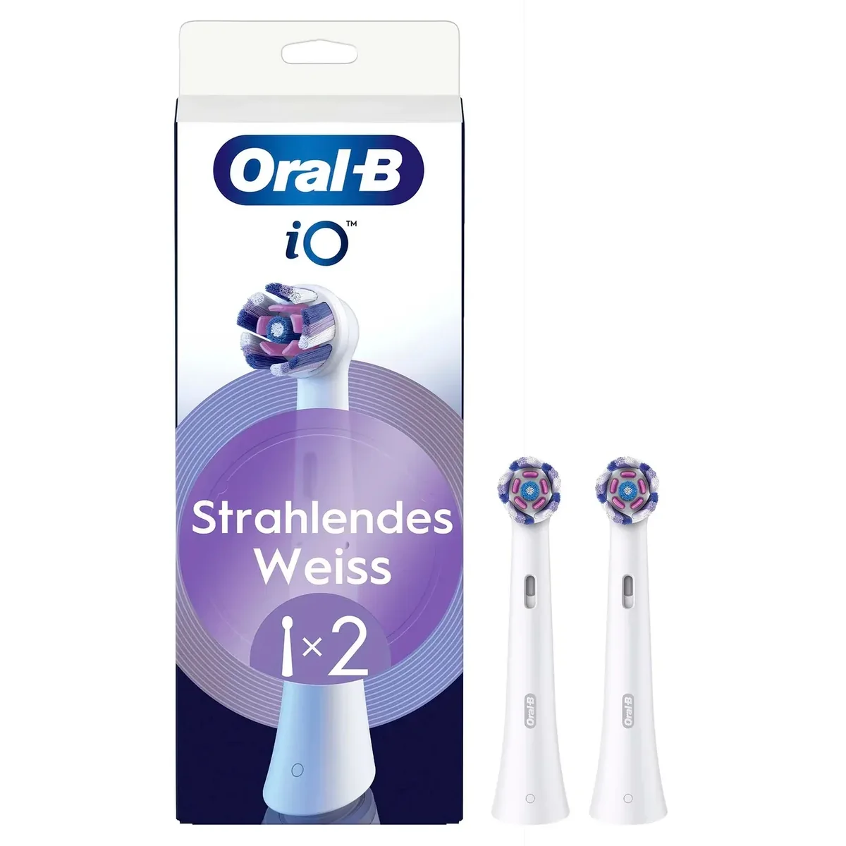 Oral-B iO Radiant White 2 kpl -vaihtoharjaspäät, Valkoinen