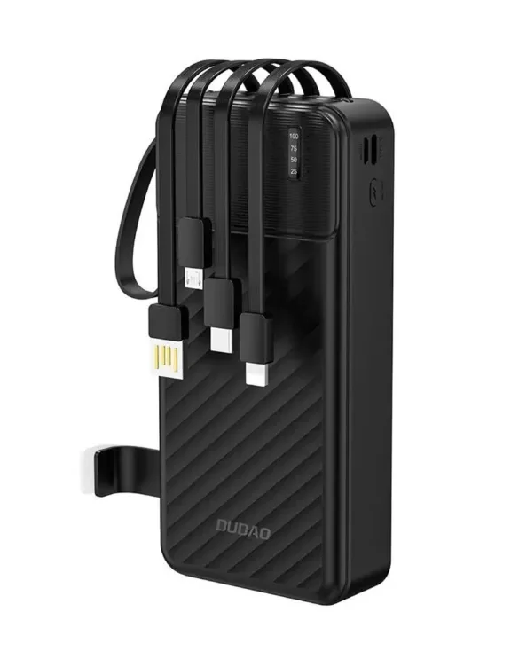 Dudao K11 Pro 20000mAh powerbank integroidulla kaapelilla - musta