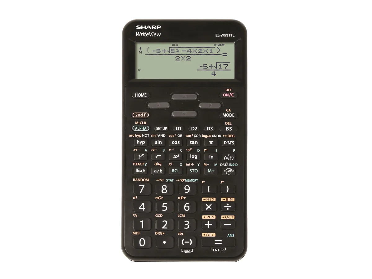 Sharp ELW531T, Työpöytä, Näyttölaskin, Näyttön kallistus, Akku, Musta