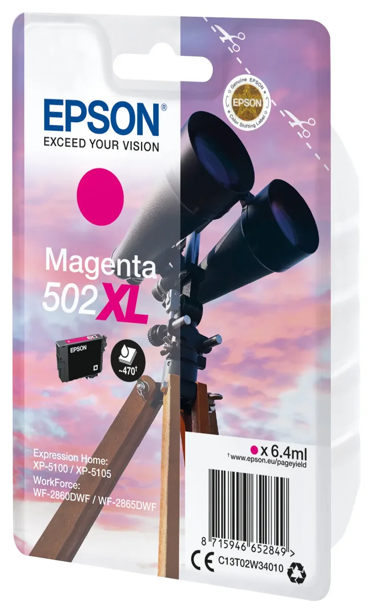 Epson 502XL-mustekasetti, 6,4 ml, magenta