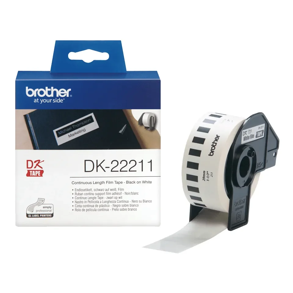 Brother Film tape brother 29 mm 15.24 m musta/valkoinen