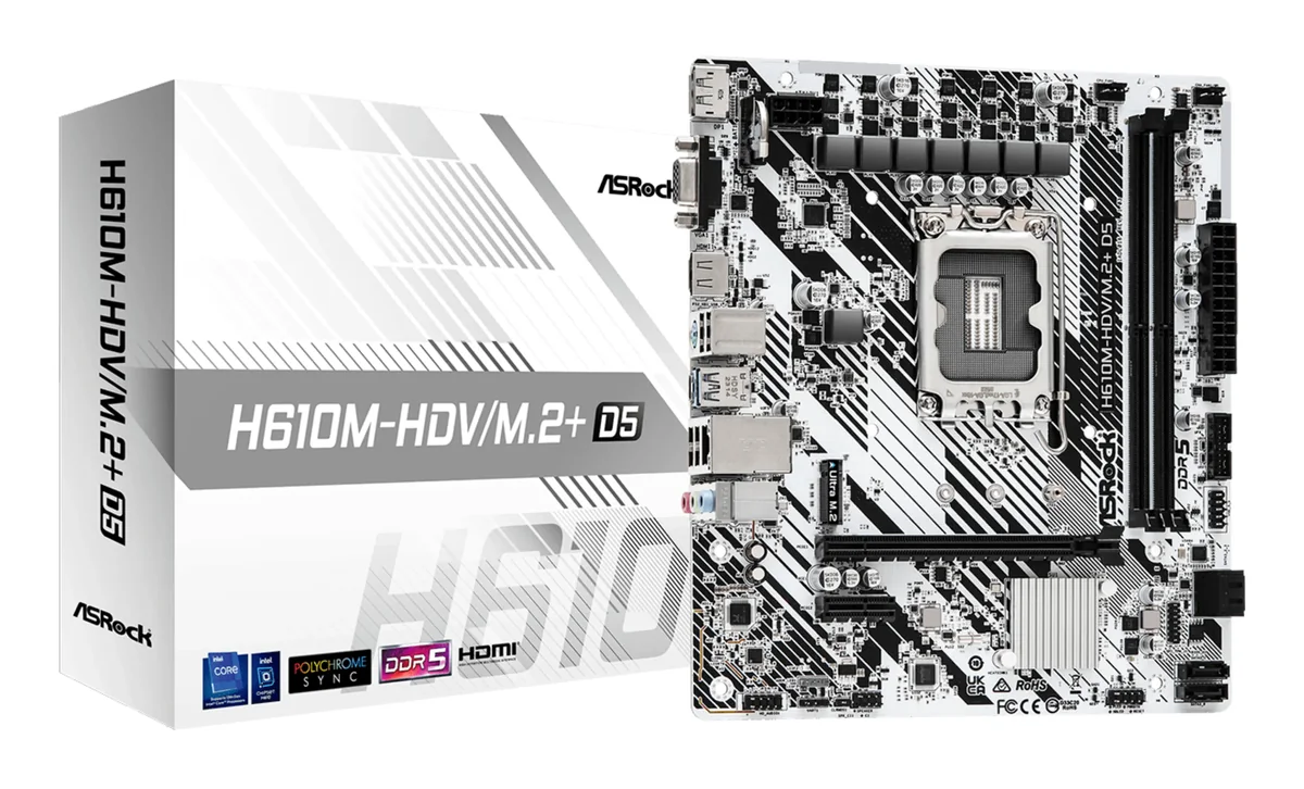ASRock H610M-HDV/M.2+ D5 LGA1700 mATX -emolevy