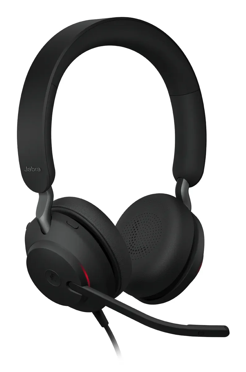 Jabra Evolve2 40 SE UC -kuulokemikrofoni + USB-A/C-sovittimet, musta