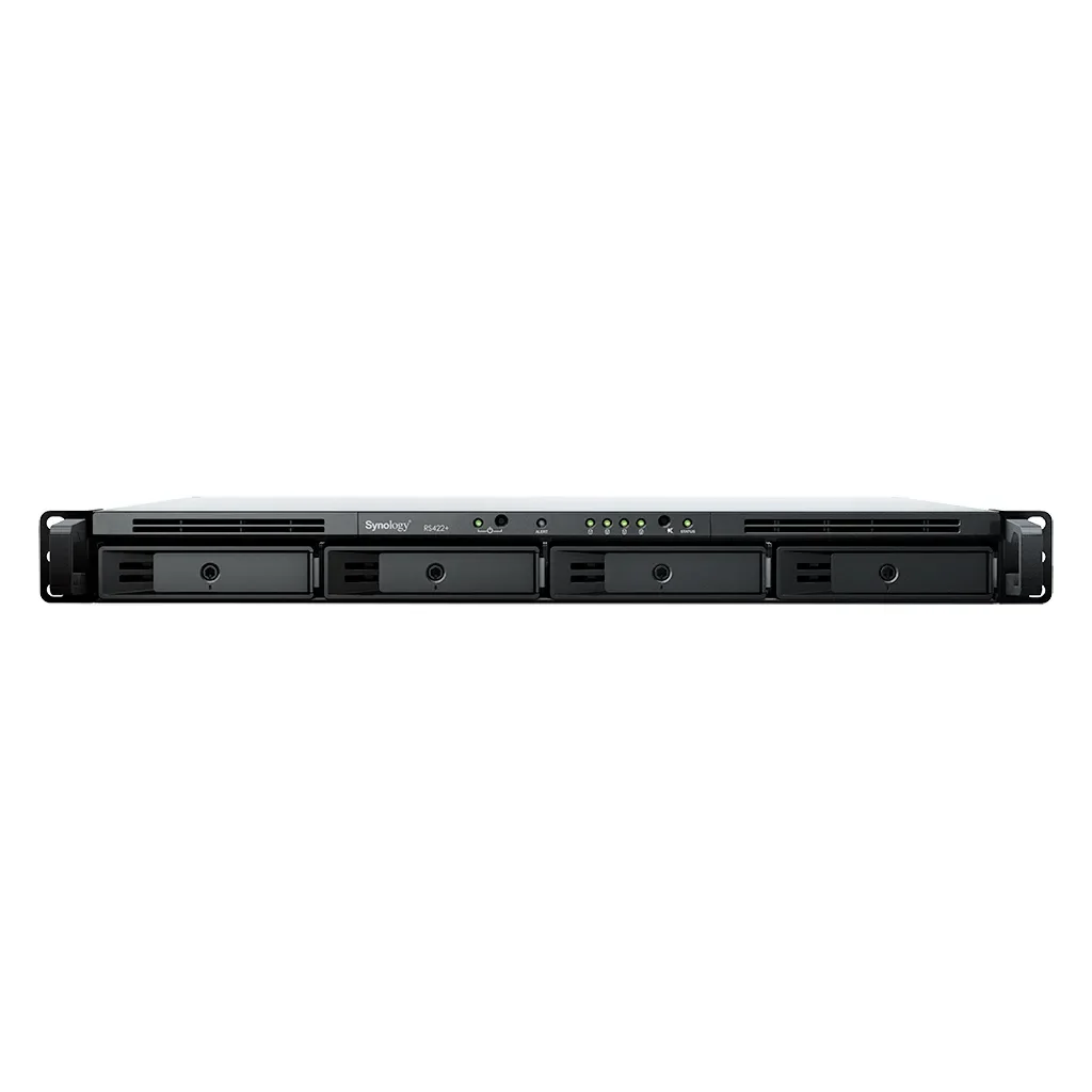 Synology RackStation RS422+ - NAS-palvelin - 4 lokeroa - rackversio - SATA 6Gb/s - RAID 0, 1, 5, 6, 10, JBOD - RAM 2 GB - Gigabit Ethernet - iSCSI-tuki - 1U