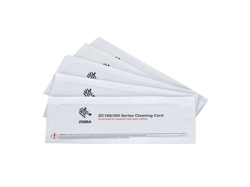 Zebra Cleaning Card Kit 5 Cards - Zc100/300
