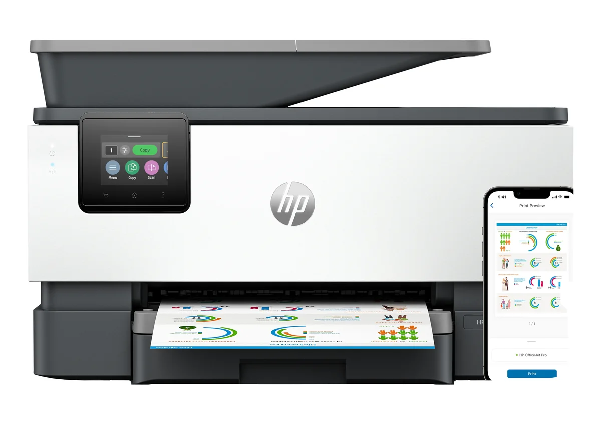 HP OfficeJet Pro 9120e A4, muste, 22/18S, SW/Kol., MF, faksi, MF, faksi