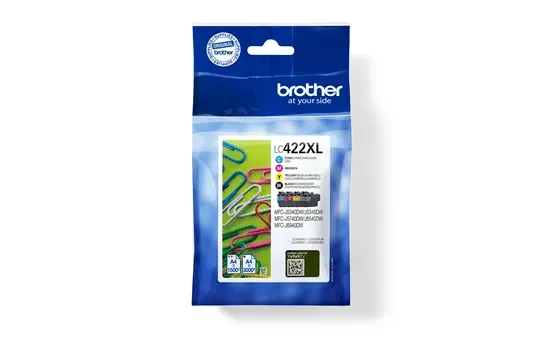 Brother LC422XLVALDR XL-mustekasettipakkaus, musta, syaani, magenta, keltainen, 4 kpl