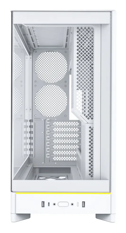 Montech HS02 -miditornikotelo ikkunalla ja RGB-valaistuksella, valkoinen