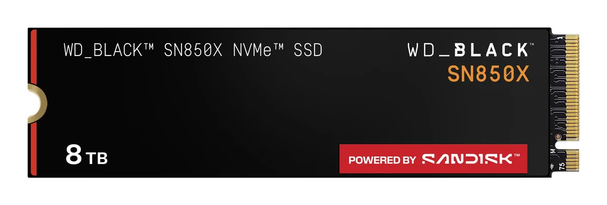 SANDISK WD Black SN850X SSD - 8TB - M.2 2280 - PCIe 4.0 - Ilman jäähdytyssiiliä