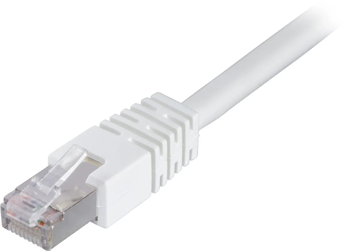 Deltaco Cat6 F/UTP RJ45 0.5m -verkkokaapeli, valkoinen