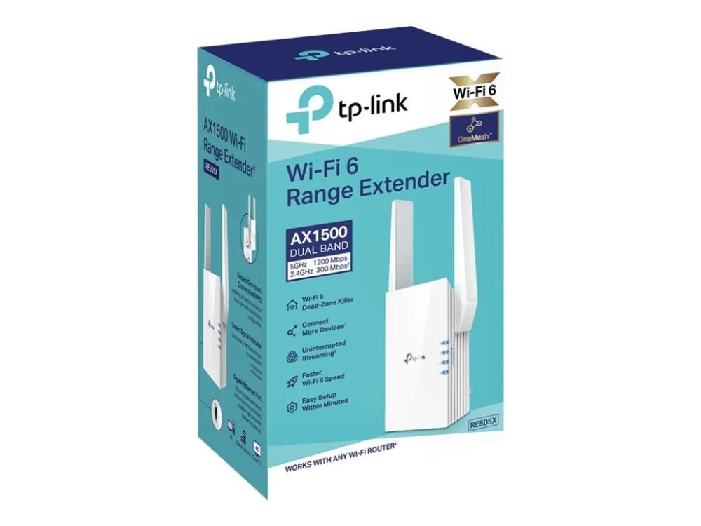TP-Link RE505X AX1500 Wi-Fi 6 -alueen laajennin