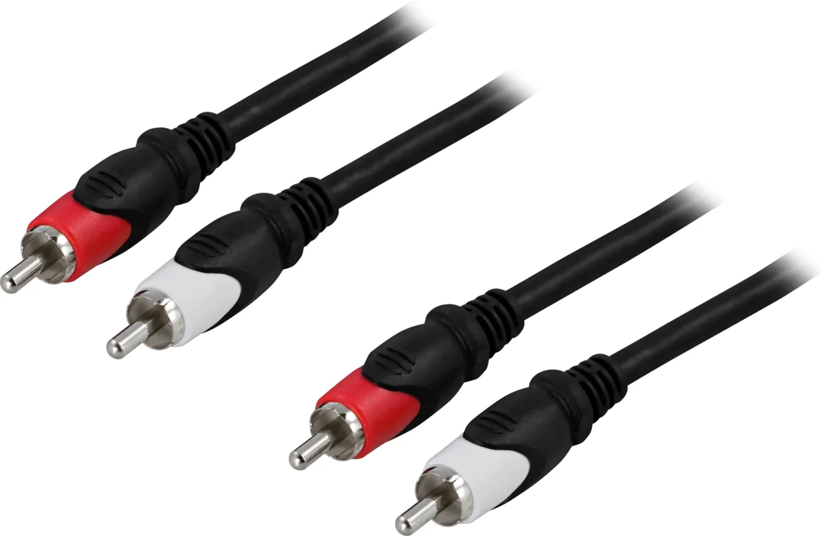Deltaco MM-111 2x RCA -audiokaapeli, 3 m, musta