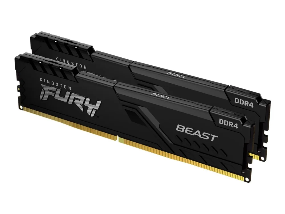 Kingston FURY Beast - DDR4 - sarja - 16 Gt: 2 x 8 Gt - DIMM 288-PIN - 3200 MHz / PC4-25600 - CL16 - 1,35 V - puskuroimaton - ei-ECC - musta