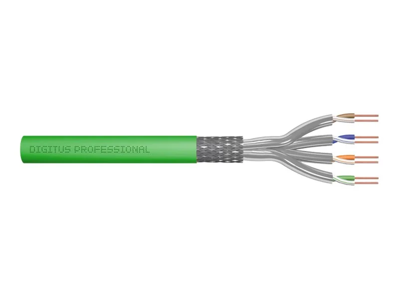 DIGITUS Professional - Bulk-kaapeli - 100 m - 7,9 mm - S/FTP - simplex - CAT 8.2 - halogeeniton - vihreä