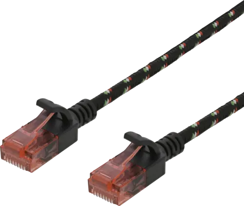 Deltaco Cat6a U/UTP RJ45 2m -verkkokaapeli, musta