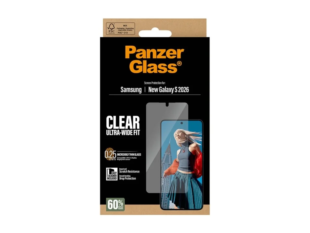 PanzerGlass Screen Protector Samsung Galaxy S26 | Ultra-Wide Fit w. EasyAligner