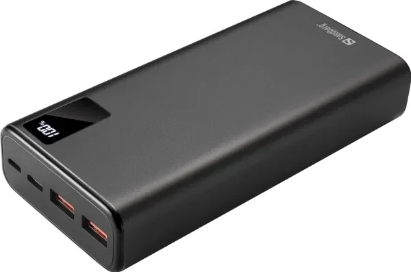 Sandberg - Powerbank - 20000 mAh - 74 Wh - 20 Watt - 3 A - PD, QC 3.0 - 3 lähtöliitäntää (2 x USB, USB-C)