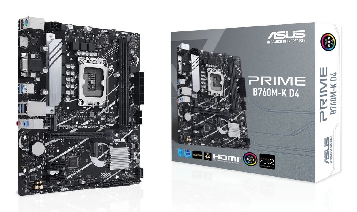 ASUS PRIME B760M-K D4 Emolevy - Intel B760 - Intel LGA1700 - DDR4 RAM - Micro-ATX