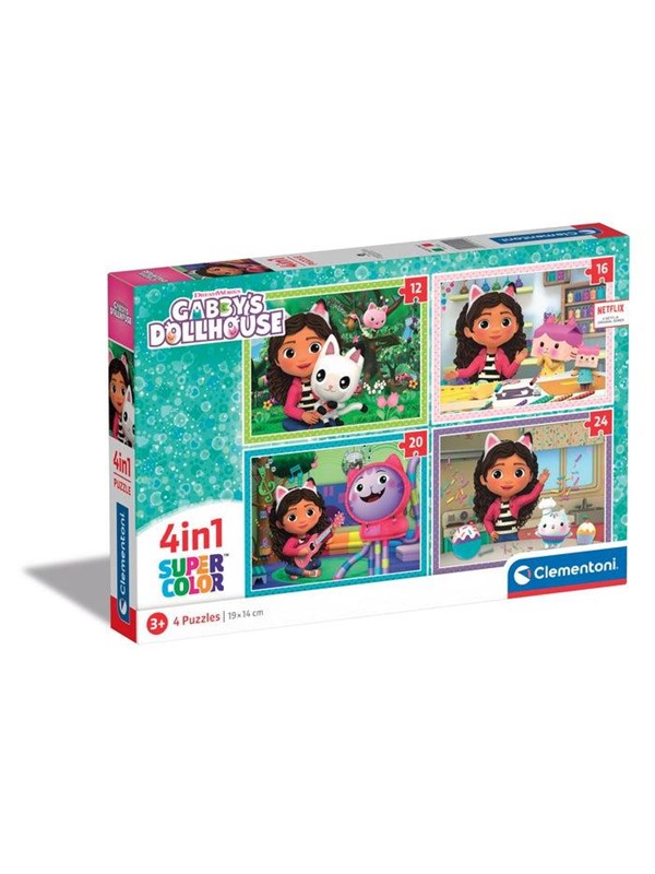 Gabbyn nukkekoti 4-in-1 -palapelisetti, 12–24 palaa