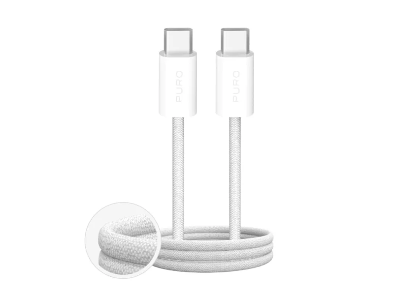 Puro Fabrik 4 100W Braided Cable USB-C - USB-C 1m - White