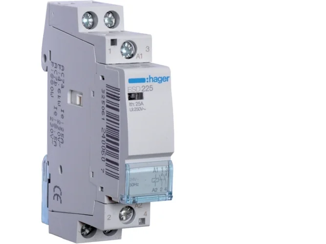 Hager Contactor 25a 2no 24v 1m