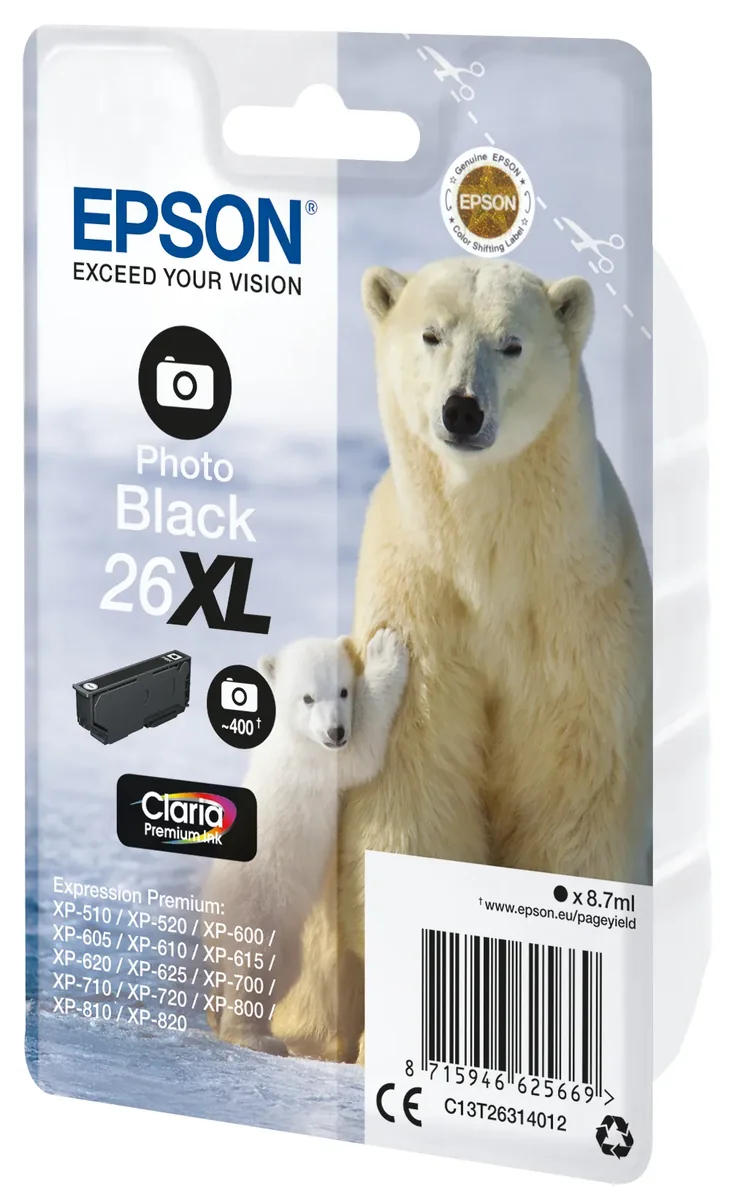 Epson Muste Kuva Musta 26xl Claria Premium