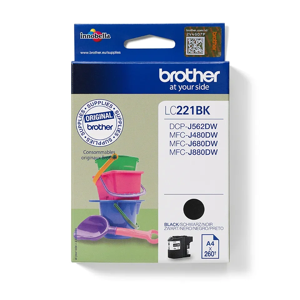 Brother Muste Musta Lc-221bk - Dcp-j562dw/mfc-j480dw/j680dw