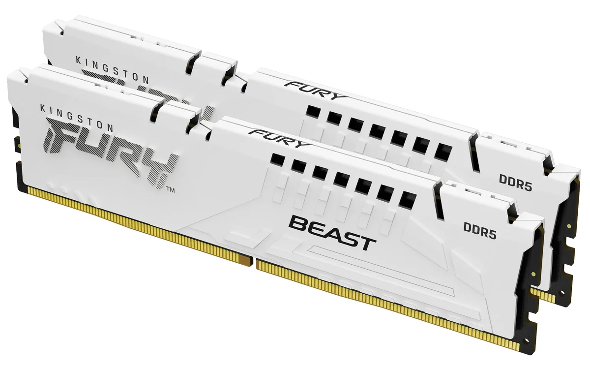 Kingston FURY Beast DDR5-5600 - 64GB - CL36 - Dual Channel (2 pcs) - AMD EXPO & Intel XMP - Valkoinen