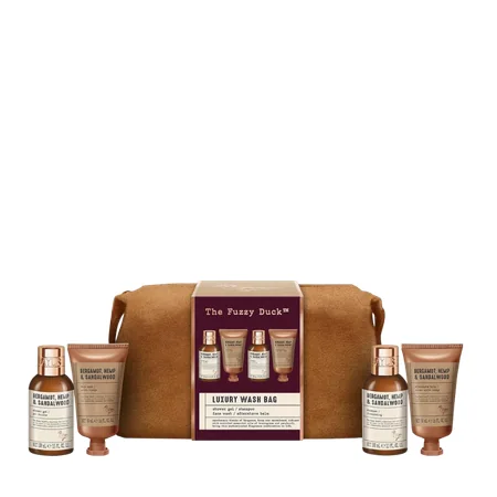 The Fuzzy Duck Bergamot, Hamppu & Santelipuu Men's Luxury Toiletry Wash Bag Gift Set