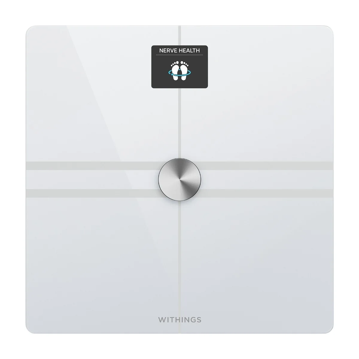 Withings Body Comp -vaaka, jossa on painon analysointi ja sykemittaus Lääkinnällinen laite (valkoinen)