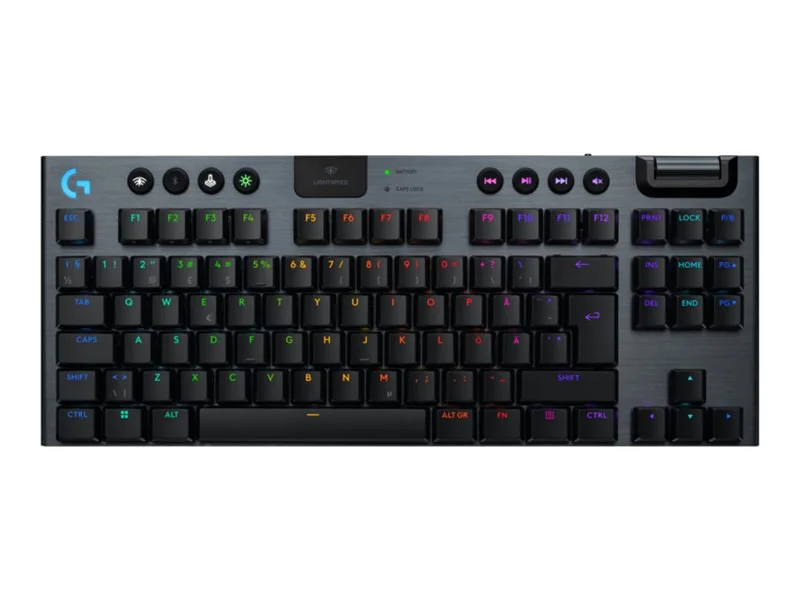 Logitech G G915 X - Näppäimistö - pelaaminen, LIGHTSPEED - TKL - taustavalaistu - langaton - USB-C, Bluetooth, 2,4 GHz - musta