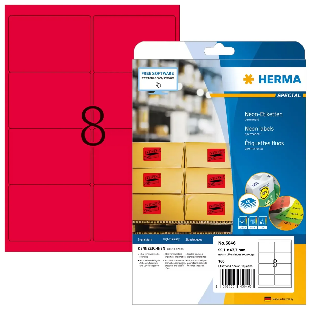 Herma label Special 99,1x67,7 neon red (160)