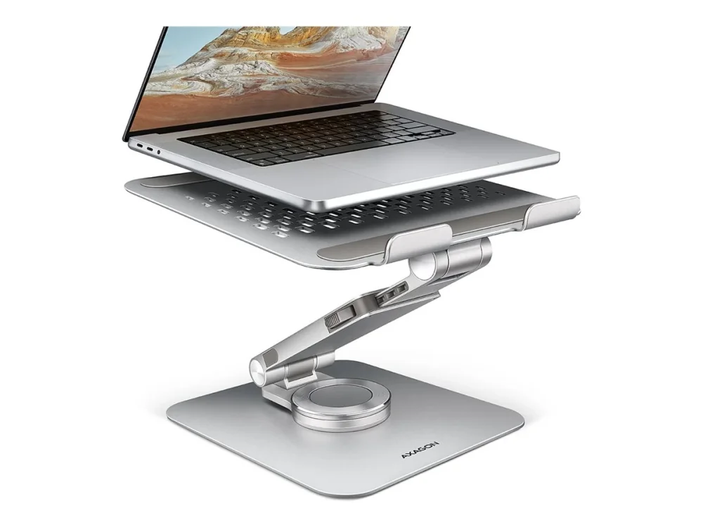 Axagon STND-LR, Kannettavan tietokoneen ja tabletin teline, Hopea, Alumiini, 25,4 cm (10), 43,9 cm (17.3), 5 kg