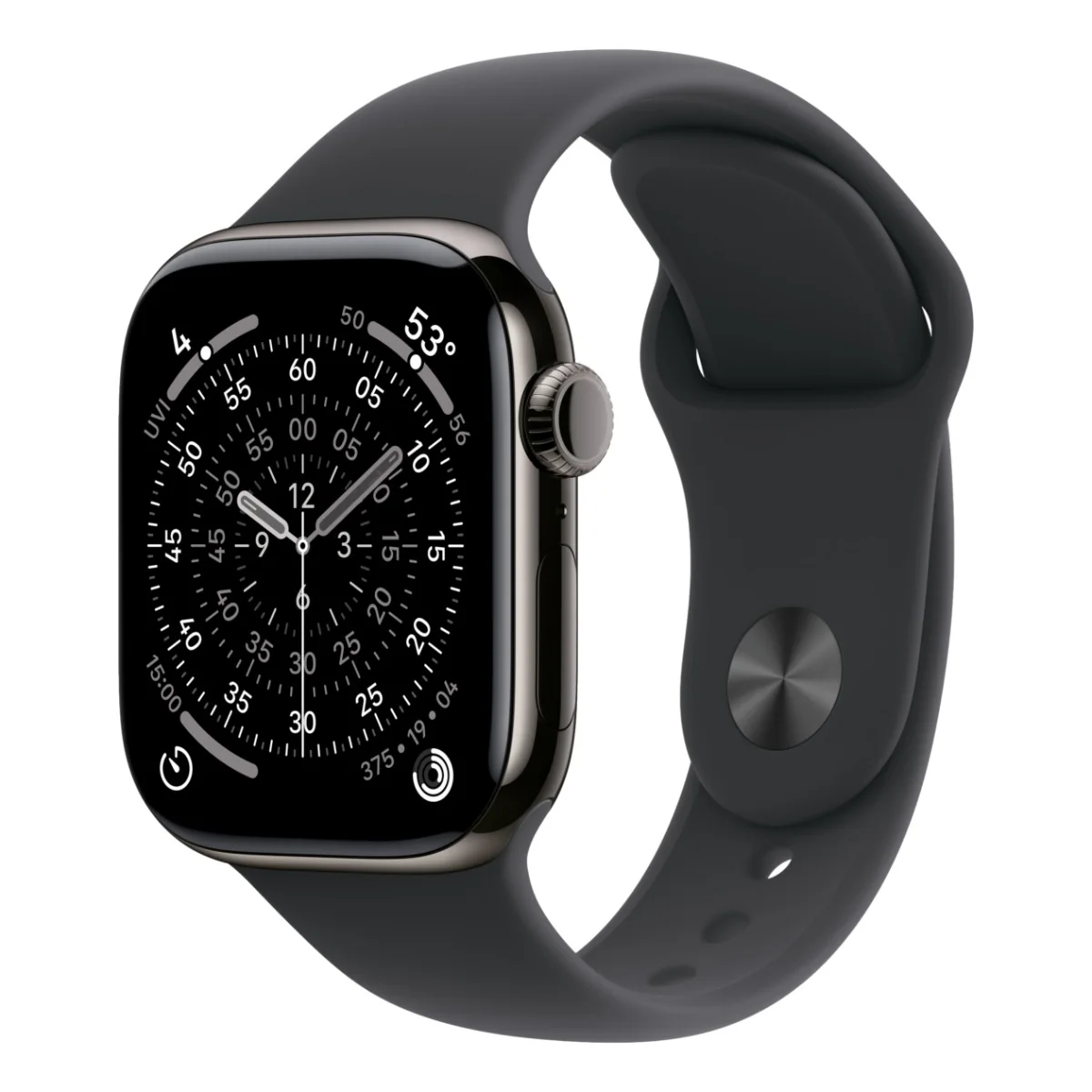 Apple Watch Series 11 GPS + Cell 42 mm liuskekivi titan, musta urheiluranneke - S/M