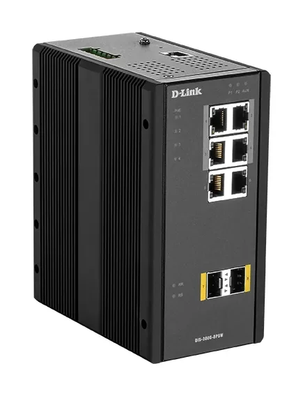 D-Link DIS-300G-8PSW - Hallinnoitava teollisuustason Gigabit Power over Ethernet -kytkin, Musta